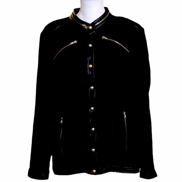 Linea by Louis Dell’olio Black Military Jacket - Picture 1 of 5